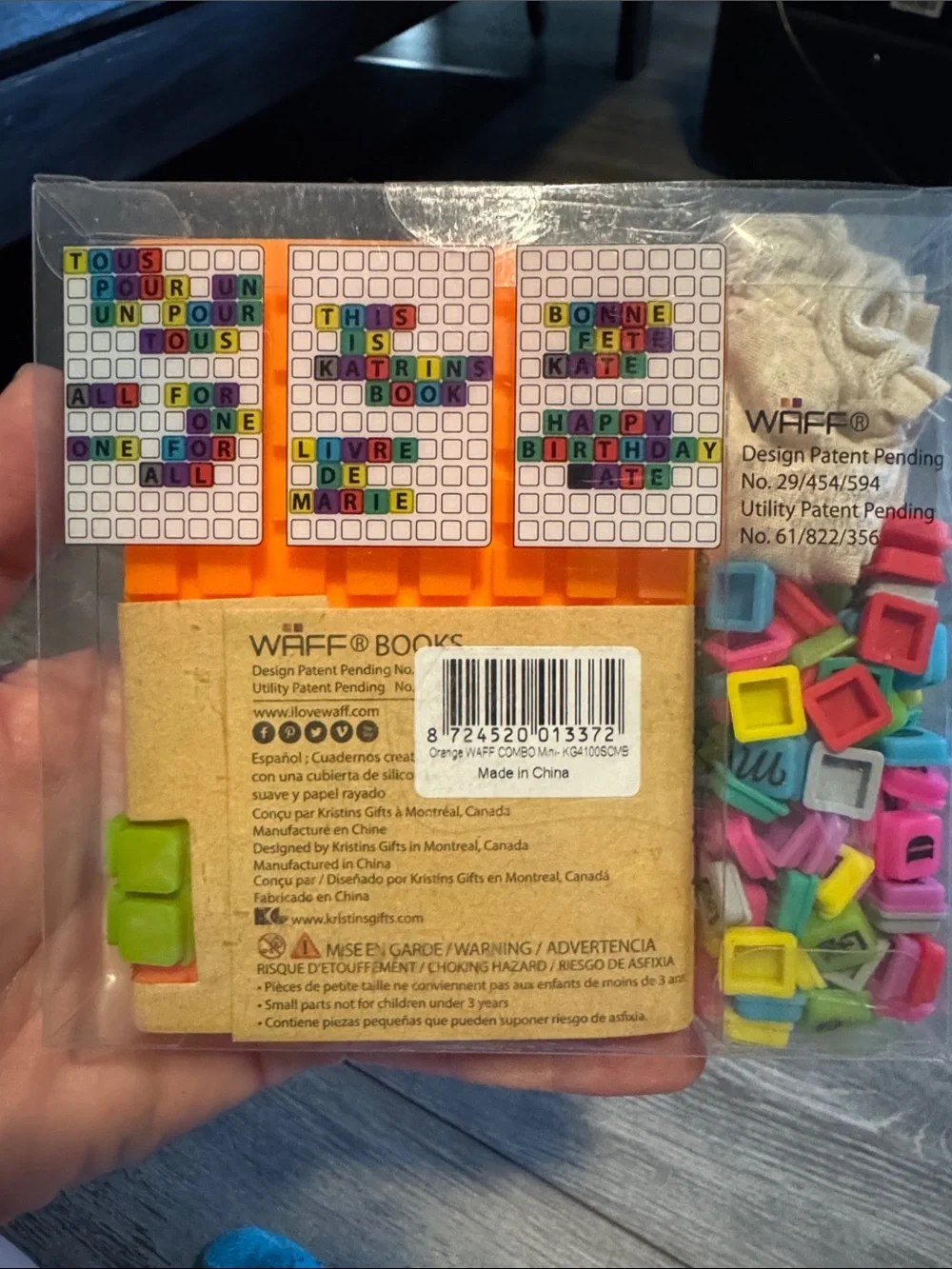 WAFF Colorful Letter Cube Journal Kit - Orange Silicone Stand